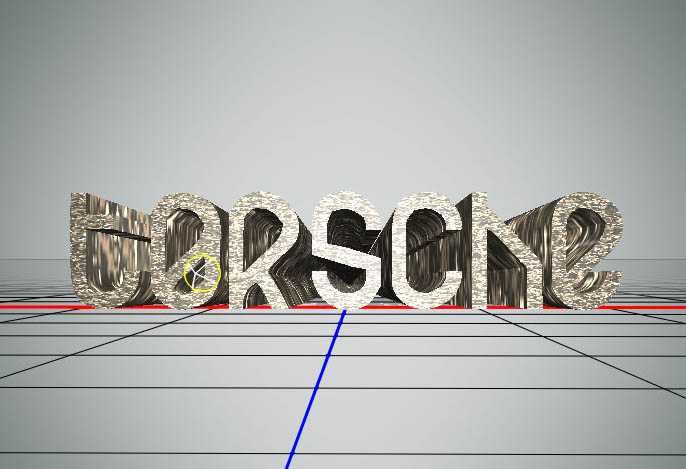 ‘PS利用自带的3D工具制作个性透视纹理立体字‘