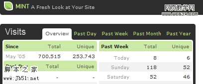 Mint module tabs screen shot.