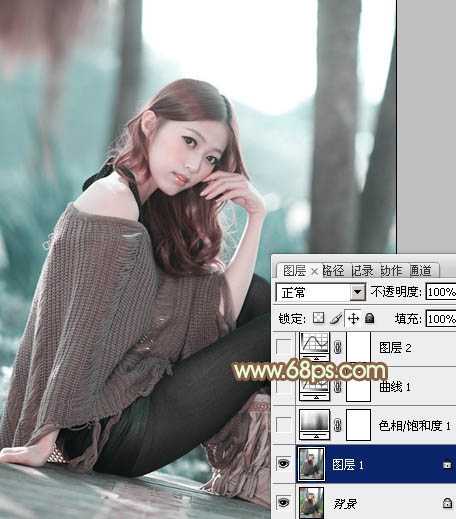 ‘Photoshop为清纯美女图片调制出干净的秋季黄褐色效果‘