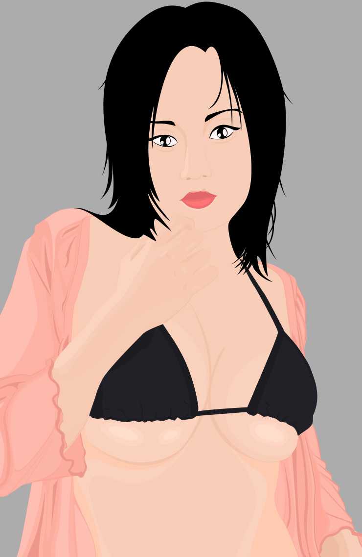 ‘PS绘制衣着清凉德艺双馨的苍老师矢量插画‘