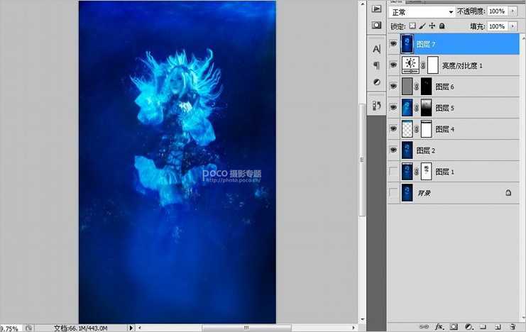 ‘PS将棚拍人像后期处理成水下拍摄效果‘