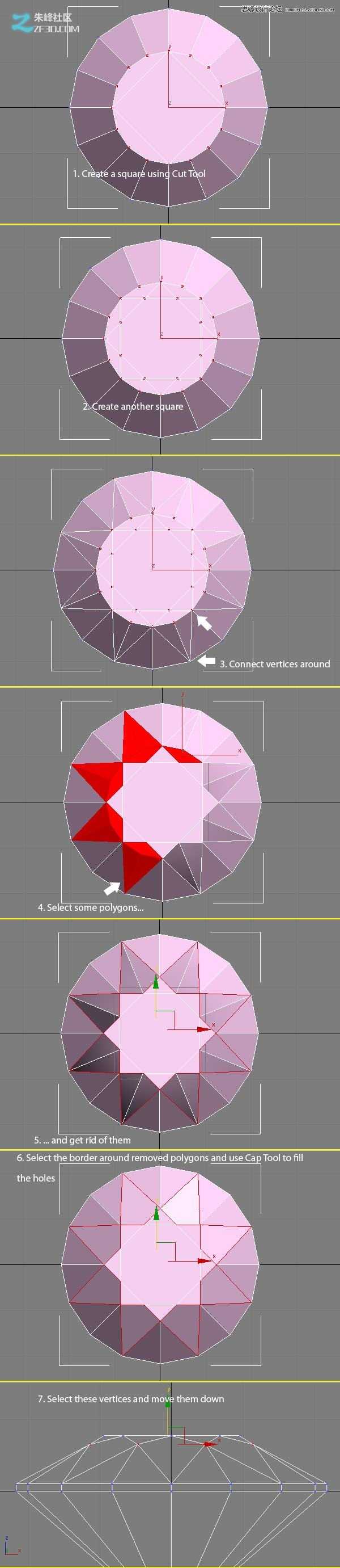 3Dmax制作创建非常精致的3D钻石戒指,