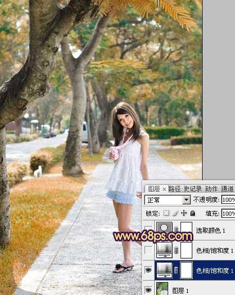 ‘Photoshop将美女生活照片打造出唯美的橙红色效果‘