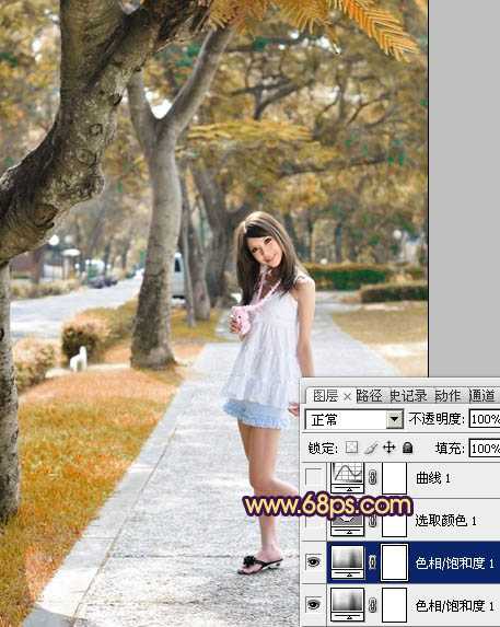 ‘Photoshop将美女生活照片打造出唯美的橙红色效果‘