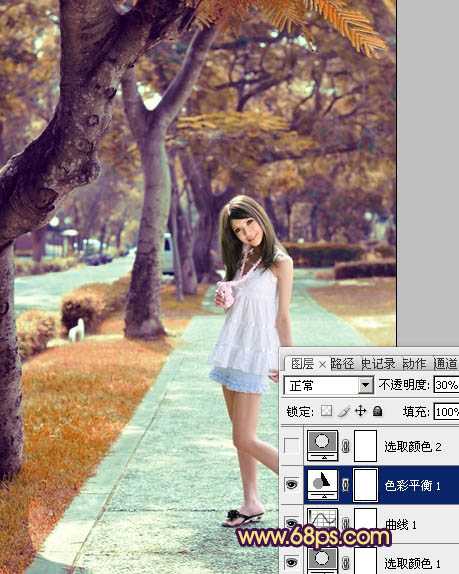 ‘Photoshop将美女生活照片打造出唯美的橙红色效果‘