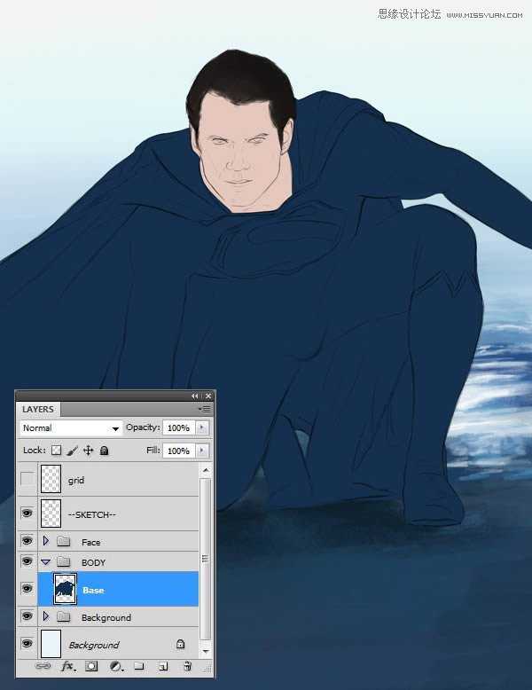‘Photoshop鼠绘制作新版超人钢铁侠‘