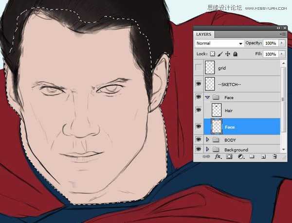 ‘Photoshop鼠绘制作新版超人钢铁侠‘