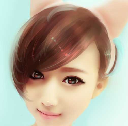 ‘PS和SAI将美女照片制作成卡通效果‘