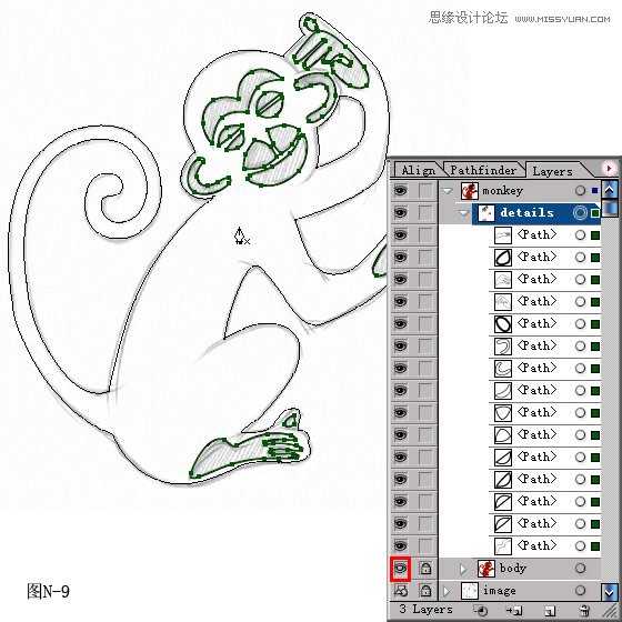 Illustrator设计红色风格的猴年贺卡教程(2),破洛洛