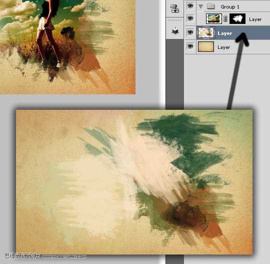 ‘photoshop利用水彩笔刷制作出漂亮的粗边蒙版图片‘