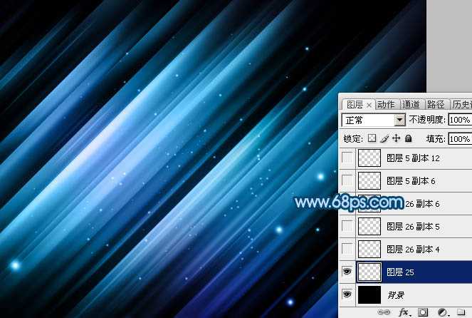 ‘Photoshop打造蓝色梦幻斜光壁纸‘