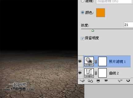 ‘photoshop合成夜半梦境坐在孤灯旁取暖的女精灵‘