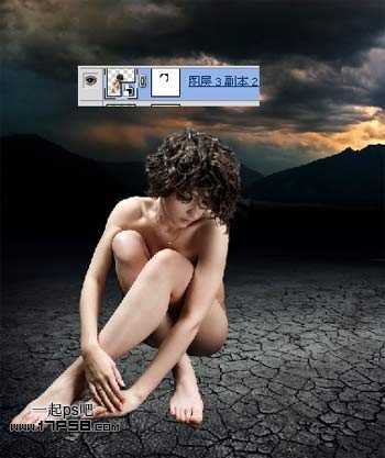 ‘photoshop合成夜半梦境坐在孤灯旁取暖的女精灵‘