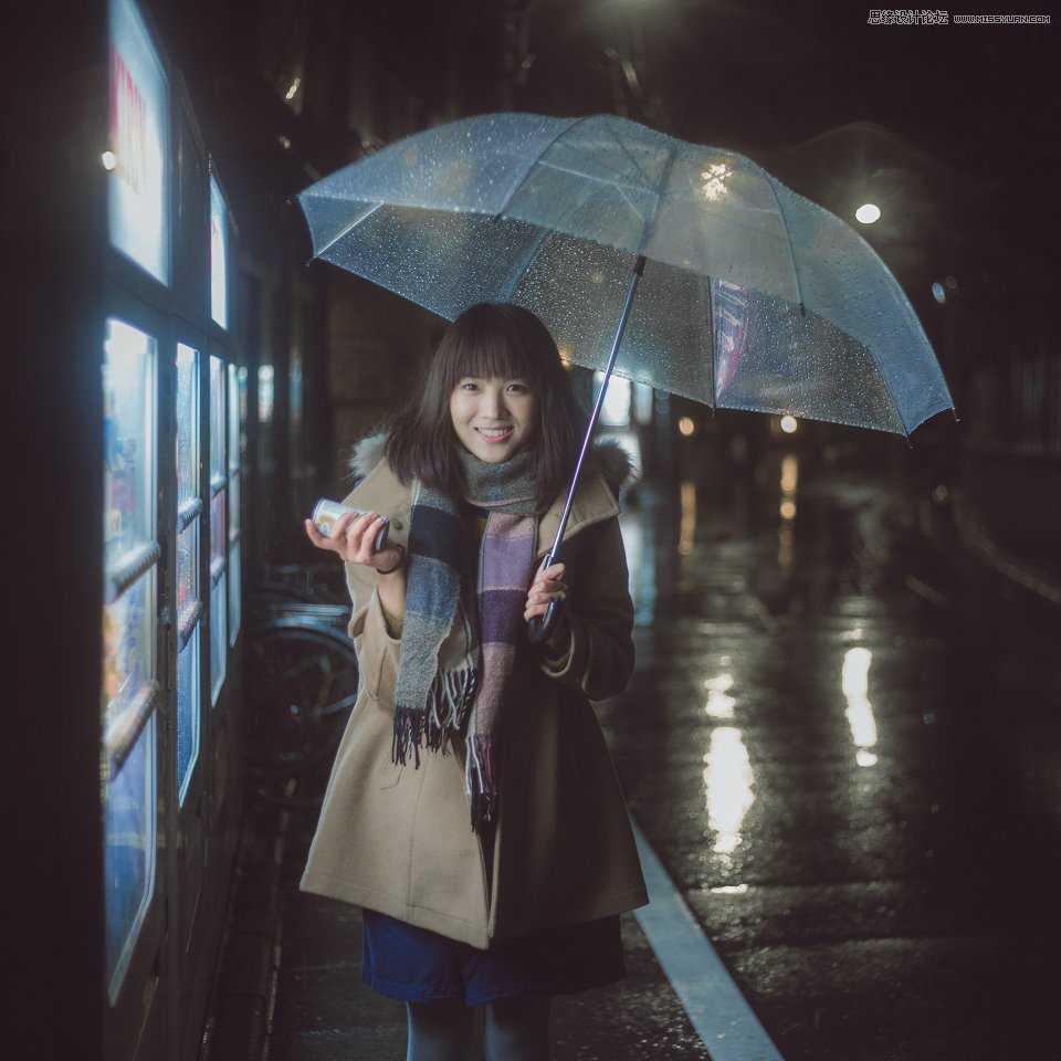 ‘PS利用CameraRaw调出雨夜外景惊艳的冷色效果教程‘