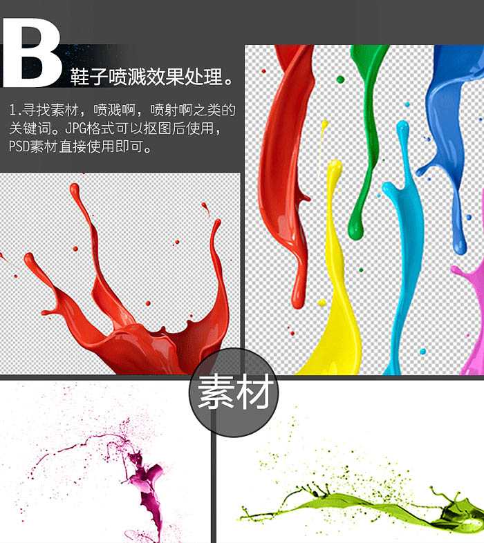‘Photoshop使用色彩范围和钢笔工具快速制作动感液化喷溅运动鞋‘
