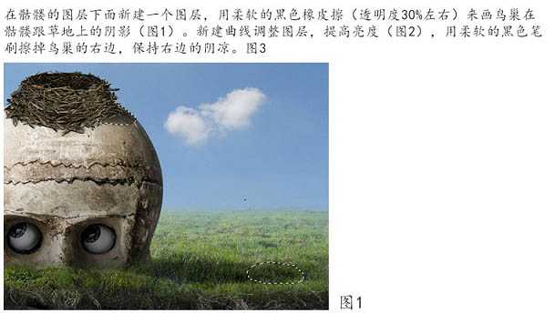 ‘PS合成制作鸟巢坐落在古怪的骷髅树上‘