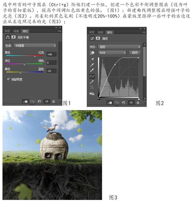 ‘PS合成制作鸟巢坐落在古怪的骷髅树上‘