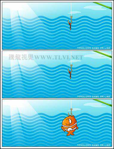 ‘Photoshop创建基于切片的翻转制作钓鱼小游戏的动画效果‘