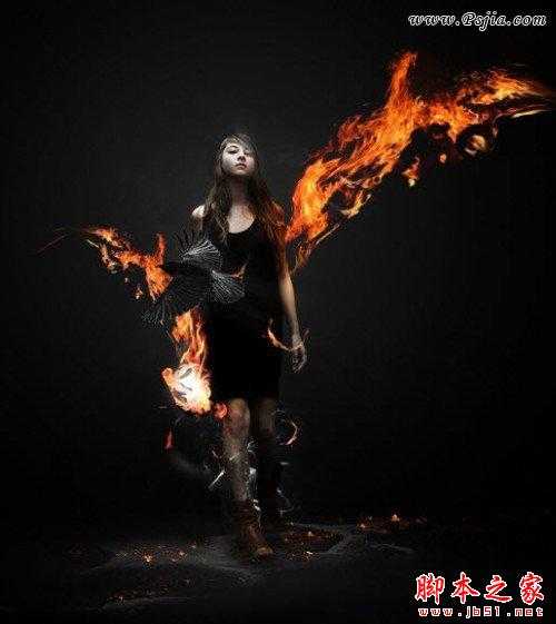 ‘photoshop合成超炫的火焰美女壁纸‘