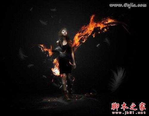 ‘photoshop合成超炫的火焰美女壁纸‘