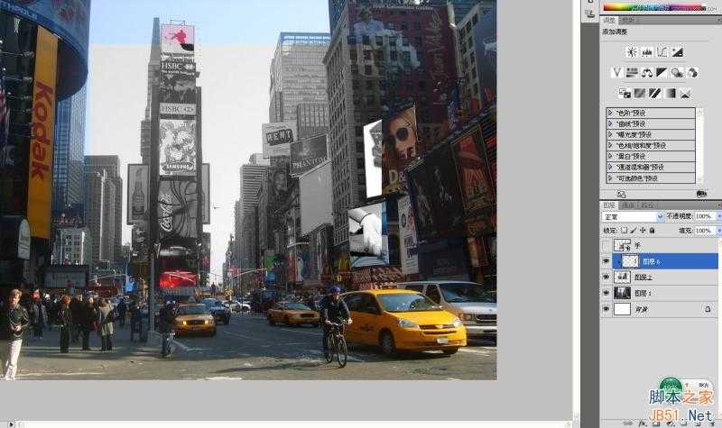 ‘Photoshop创意合成手拿老照片旧地重游的图片效果‘