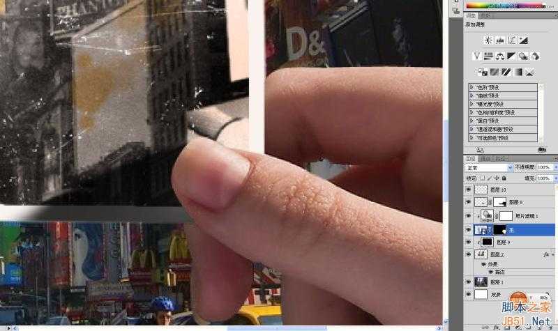 ‘Photoshop创意合成手拿老照片旧地重游的图片效果‘