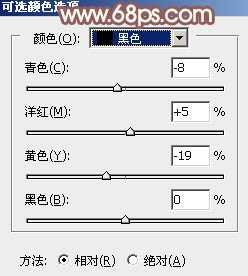 ‘Photoshop为依靠树干的美女调制出早秋黄褐色‘