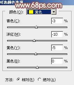 ‘Photoshop为依靠树干的美女调制出早秋黄褐色‘