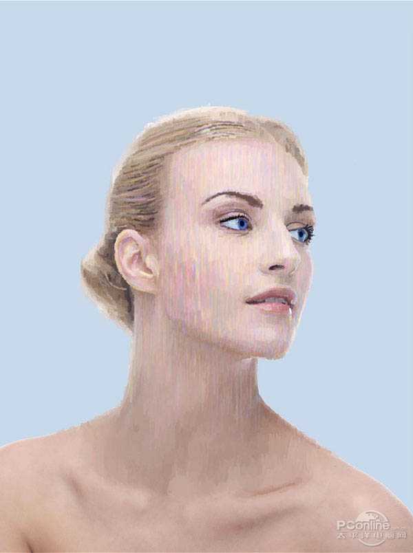 ‘Photoshop将美女头像转为抽象油画效果‘