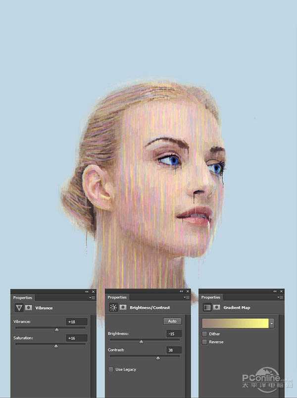 ‘Photoshop将美女头像转为抽象油画效果‘