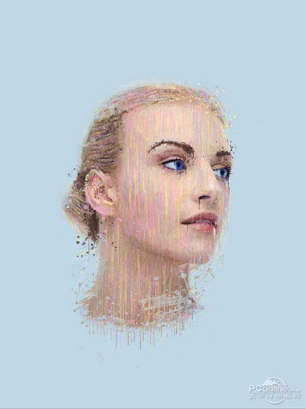 ‘Photoshop将美女头像转为抽象油画效果‘