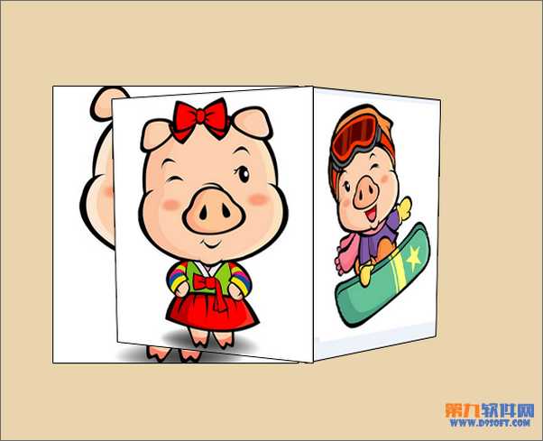 ‘Photoshop利用变换工具制作打开的卡通盒子‘