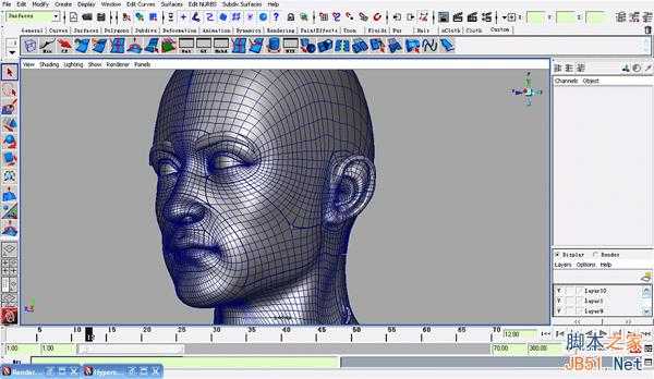 MAYA NURBS制作高精度生物模型详解 脚本之家 MAYA建模教程