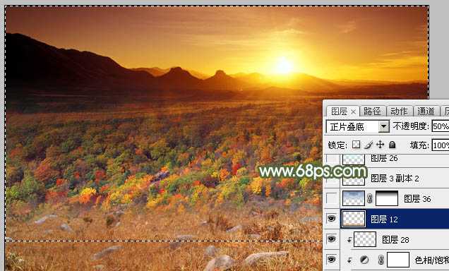 ‘Photoshop合成唯美梦幻的的秋季婚片‘