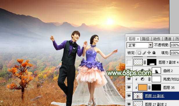‘Photoshop合成唯美梦幻的的秋季婚片‘