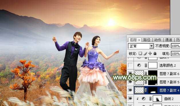 ‘Photoshop合成唯美梦幻的的秋季婚片‘