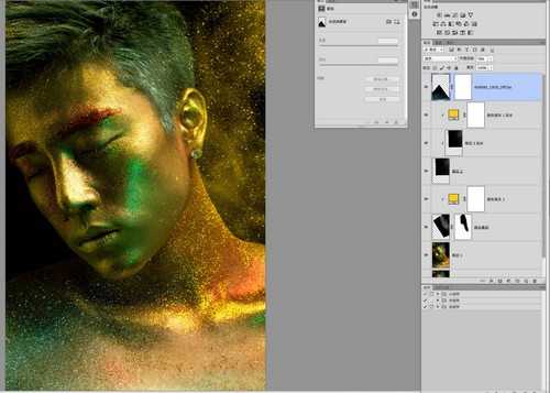 ‘Photoshop为彩妆帅哥图片打造出古铜金属质感皮肤教程‘