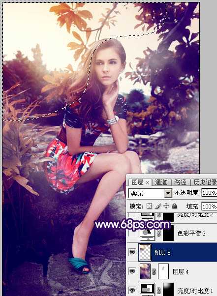 ‘Photoshop为外景美女图片打造唯美的冷色暗调红褐色‘