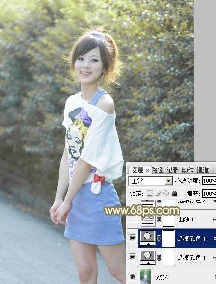 ‘Photoshop将外景美女图片打造出柔美的秋季橙黄色效果‘