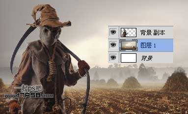 ‘photoshop合成恐怖幽灵稻草人效果‘