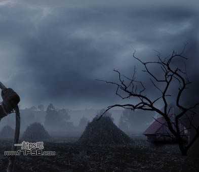 ‘photoshop合成恐怖幽灵稻草人效果‘
