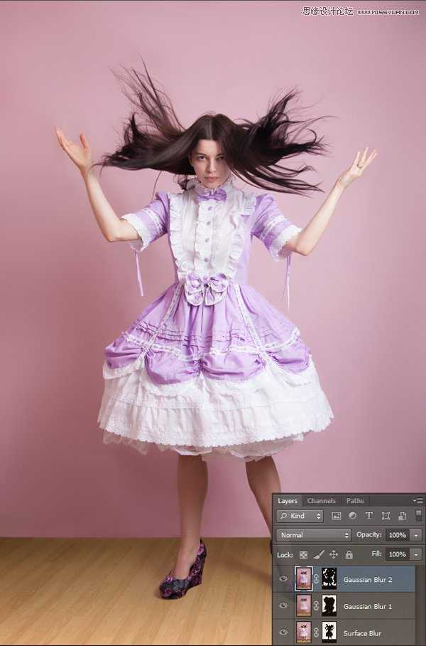 ‘Photoshop把杂乱的人像背景处理地更加美观‘