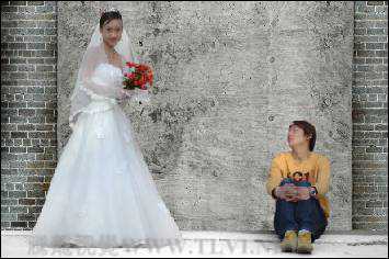 ‘photoshop下为婚纱照片增加艺术感染力教材‘