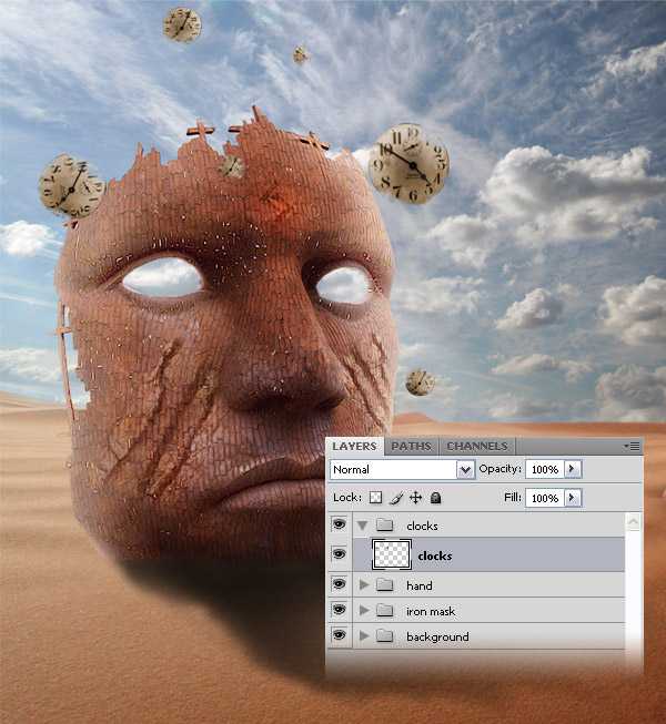 ‘PS制作沙漠人物时钟场景设计教程‘