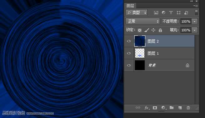 ‘Photoshop制作梦幻绚丽的蓝色放射光束效果图‘