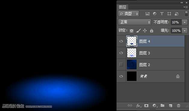 ‘Photoshop制作梦幻绚丽的蓝色放射光束效果图‘