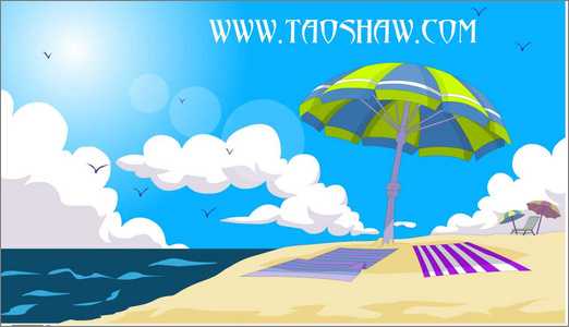 FLASH绘制明媚夏日海滩（图一）