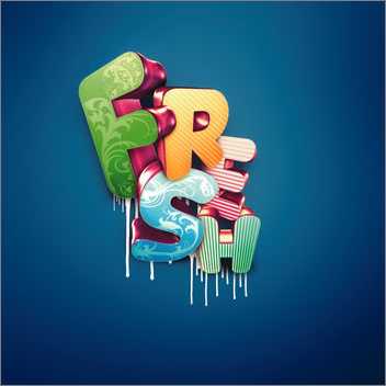 ‘PS与3D合作打造出时尚花纹立体字‘