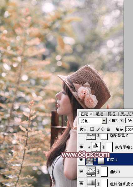 ‘Photoshop将美女图片打造清新的淡红色夏季‘
