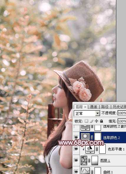‘Photoshop将美女图片打造清新的淡红色夏季‘